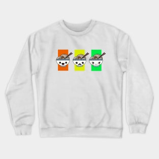 Cute Kawaii Pho Banner - Three Soup Cutie Babi *Pho* Crewneck Sweatshirt